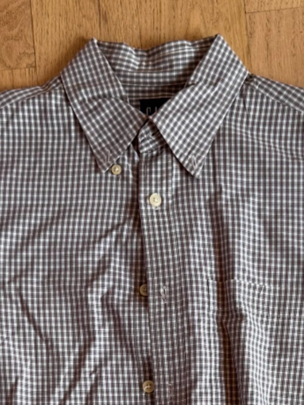 Vintage Y2K Gap Brown Plaid Shirt 100% Cotton Men’s S 70s Style